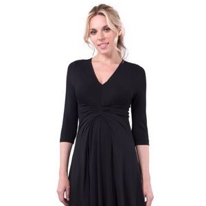 Seraphine empire waist black maternity dress
